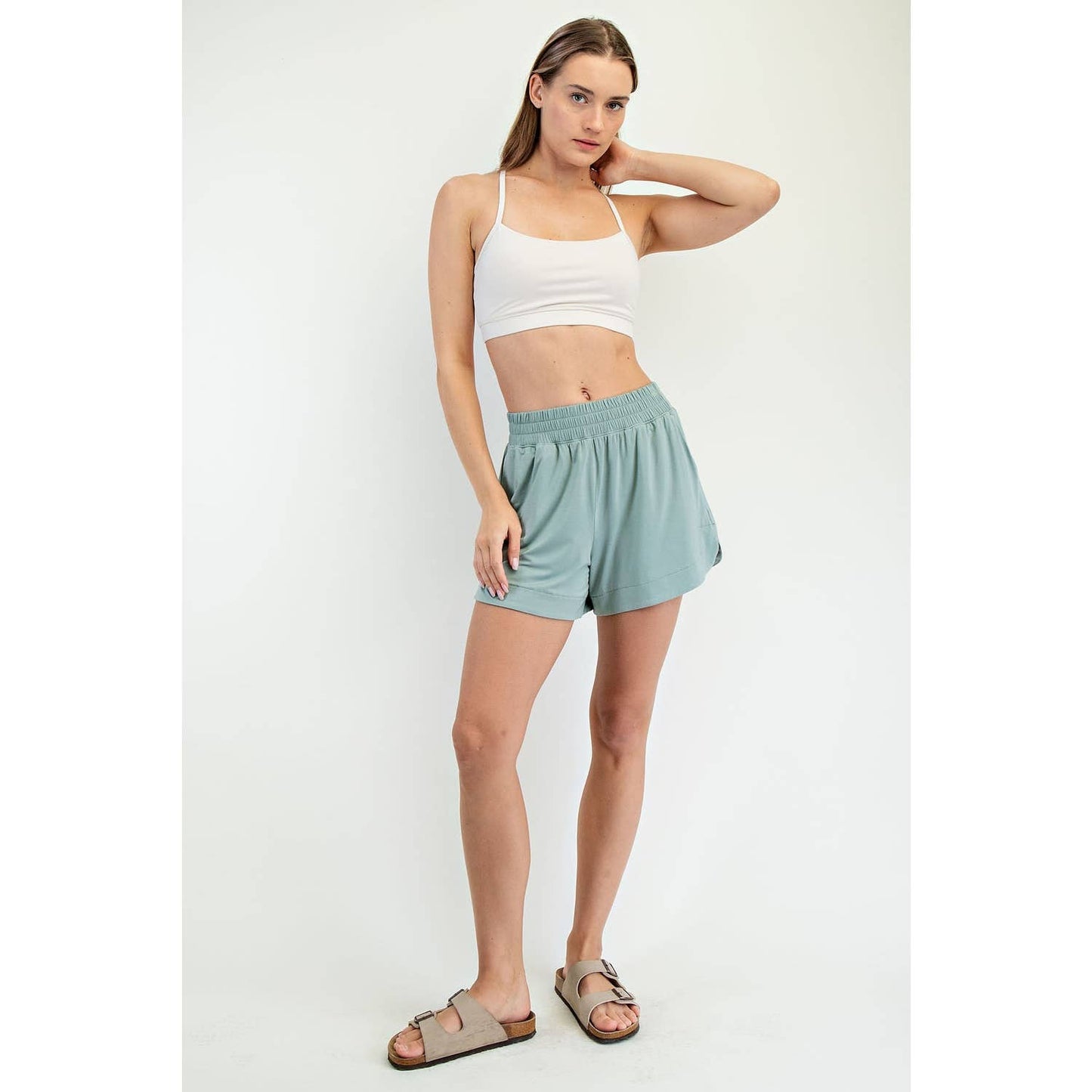 Modal Tulip Shorts in Moss Green