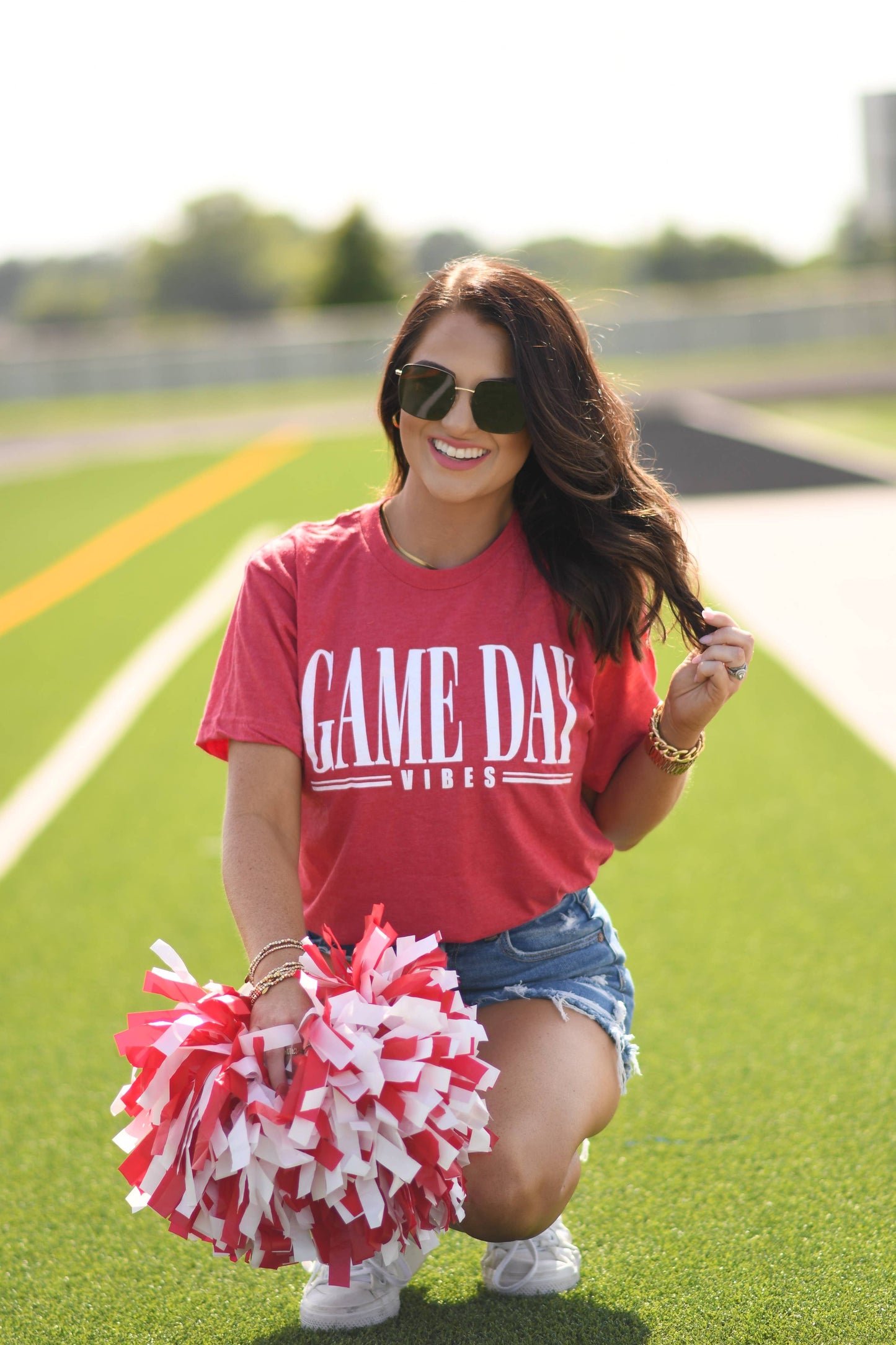 Graphic - Game Day Vibes in Heather Red Red