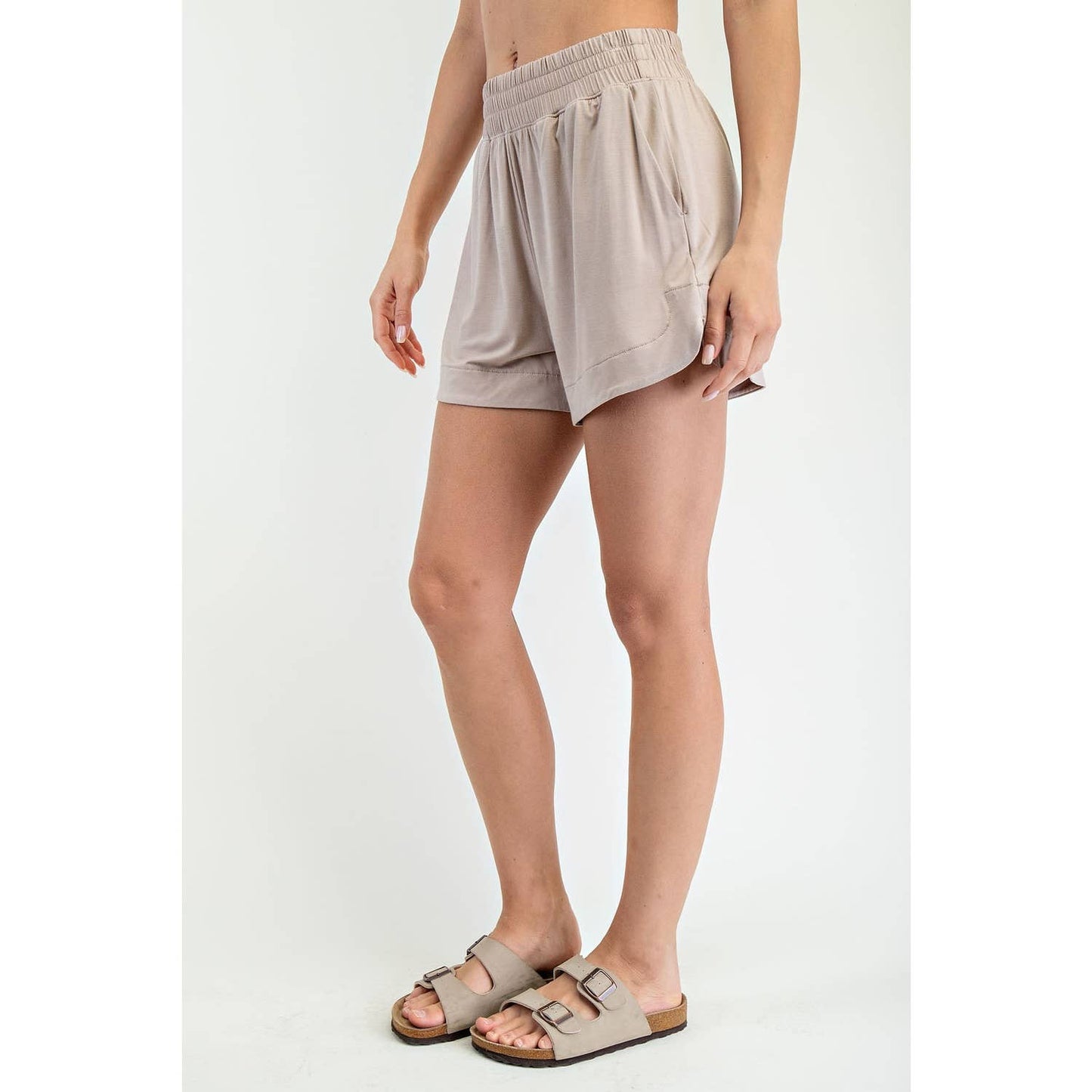 Modal Tulip Shorts in Taupe