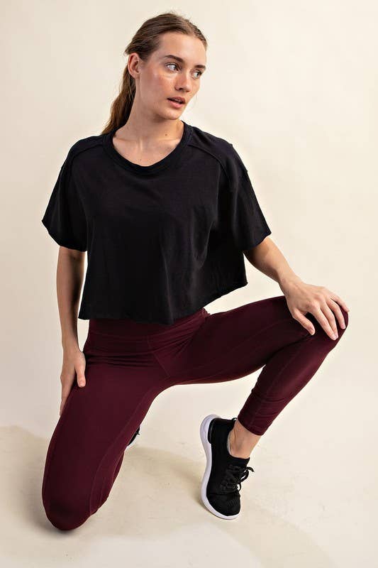 PLUS Short Sleeve Crop in Black