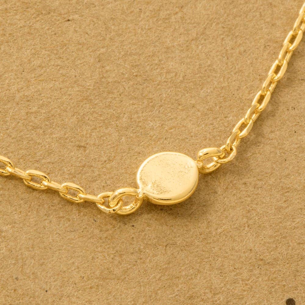 Dainty Circle Disc Necklace in Gold