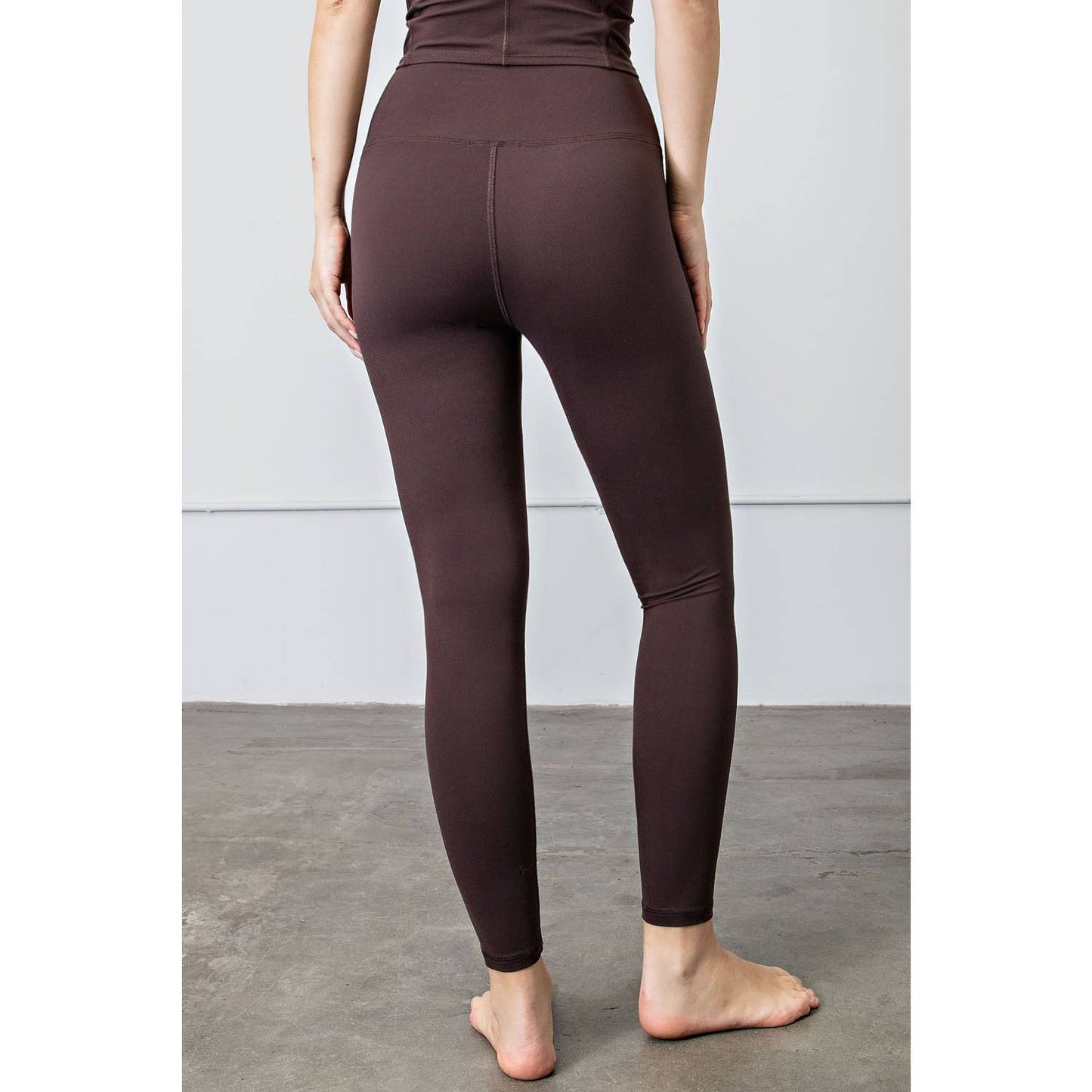 Basic Butter Soft Full Length Leggings in Espresso