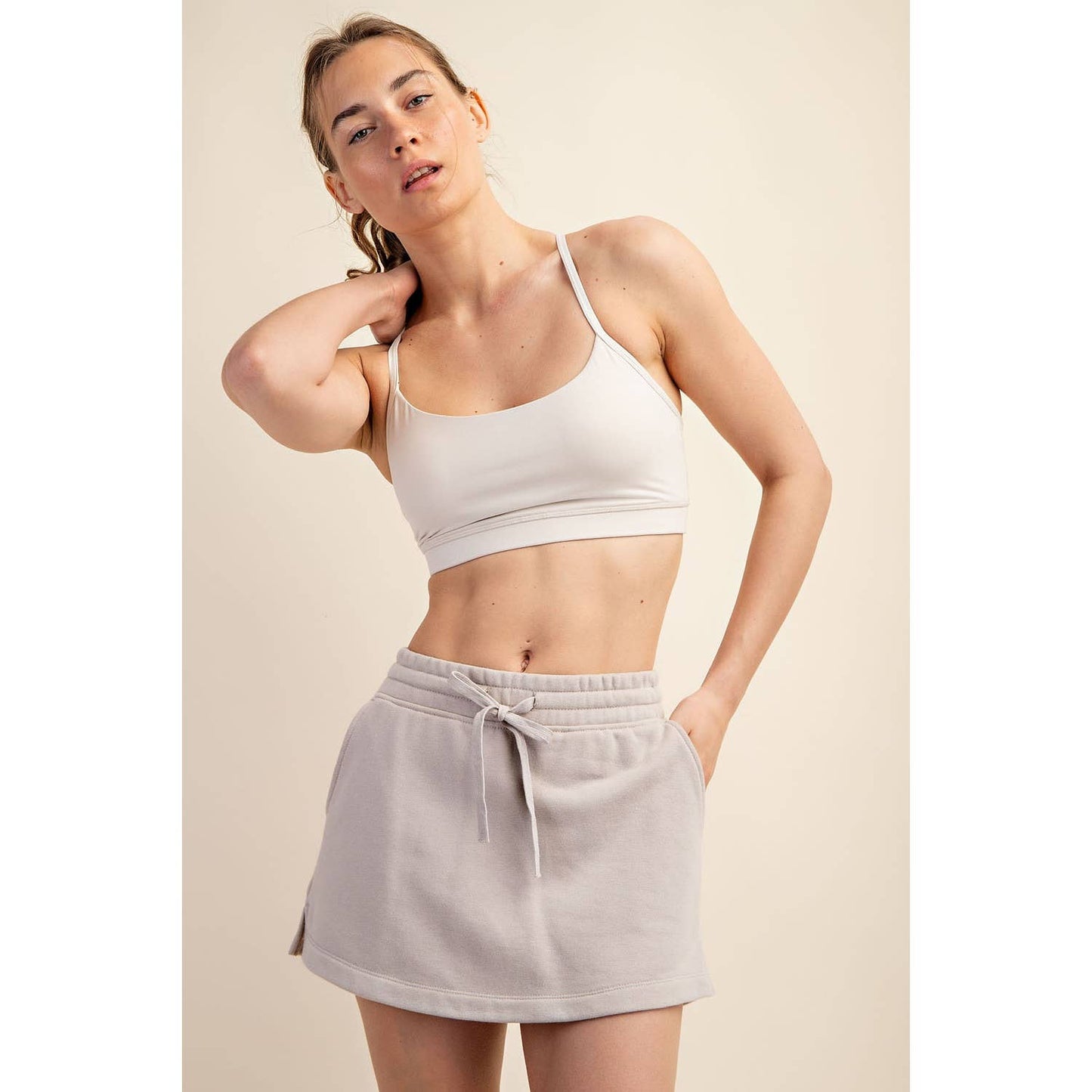 French Terry Skort in Light Taupe