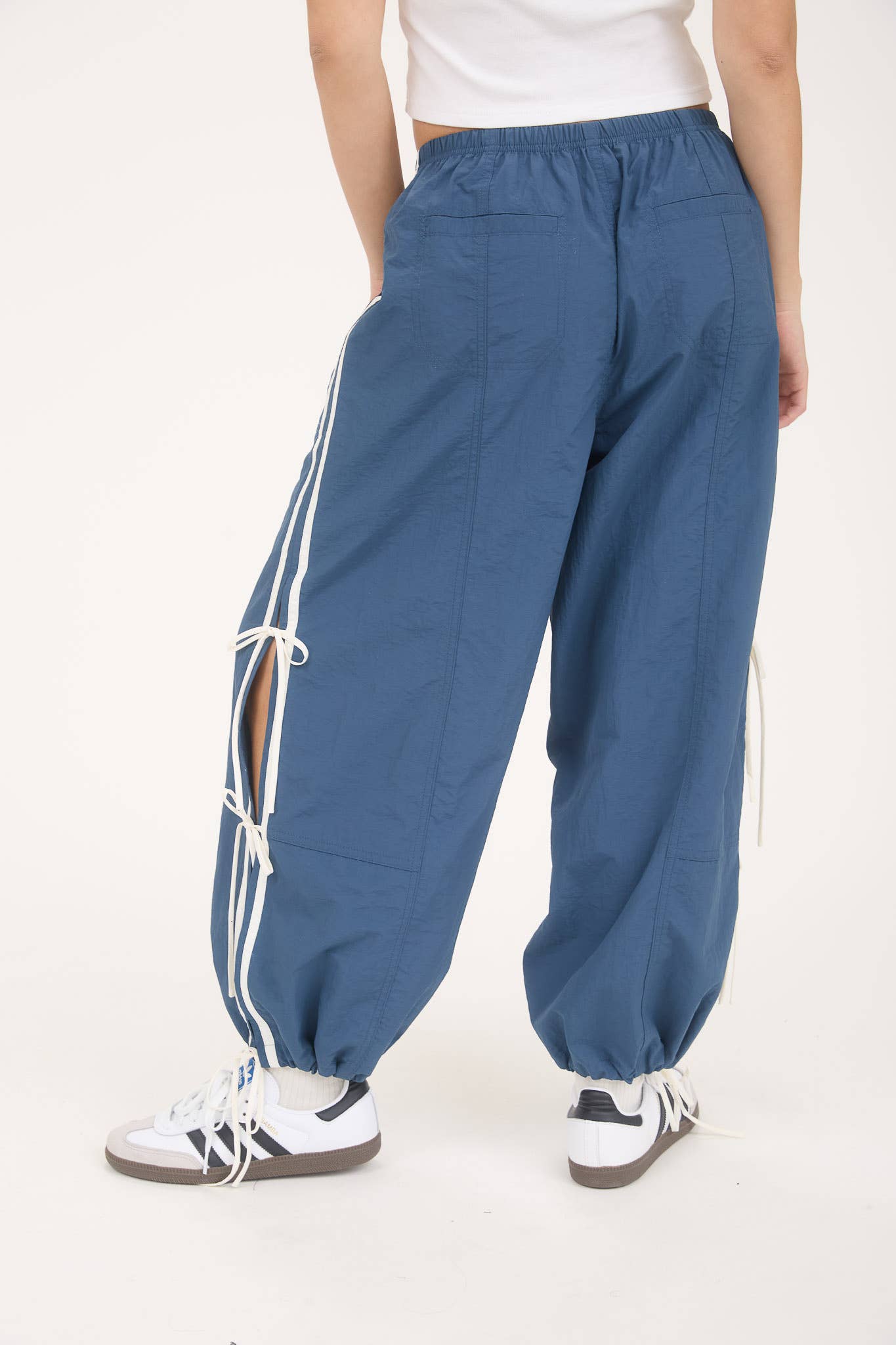 Track Joggers w/ Ties in Denim