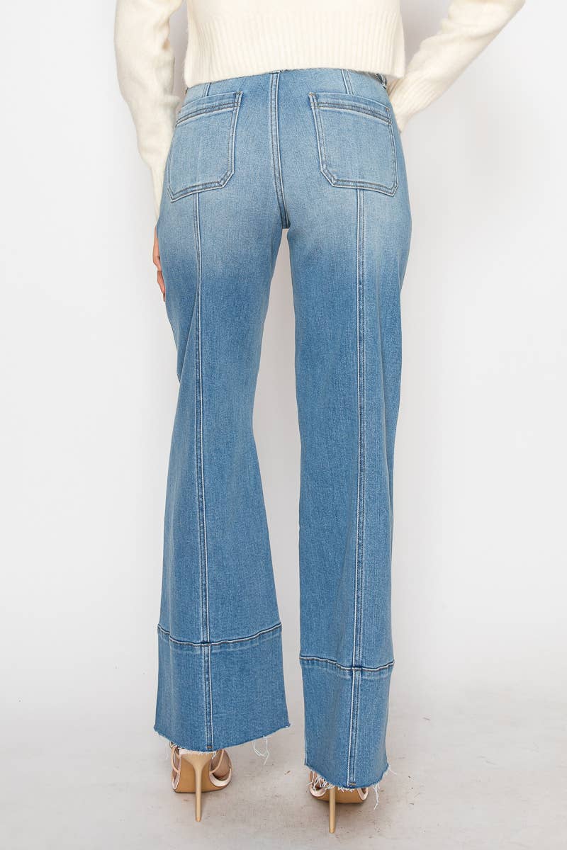 Tummy Control Slim Palazzo Denim