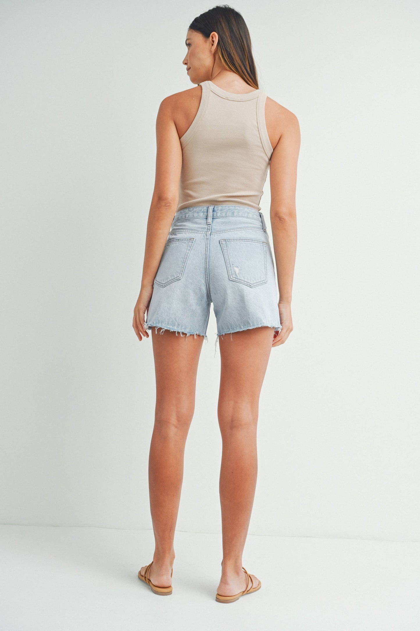 Denim Shorts w/ Side Slit
