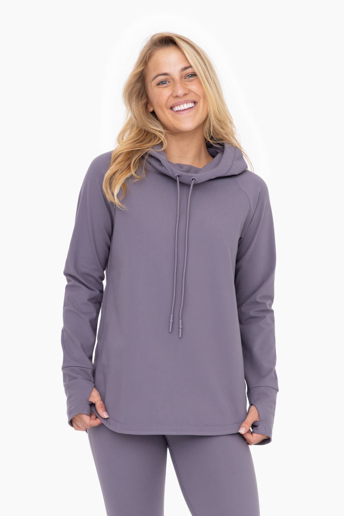 Active Hoodie w/ Thumbholes in Grey