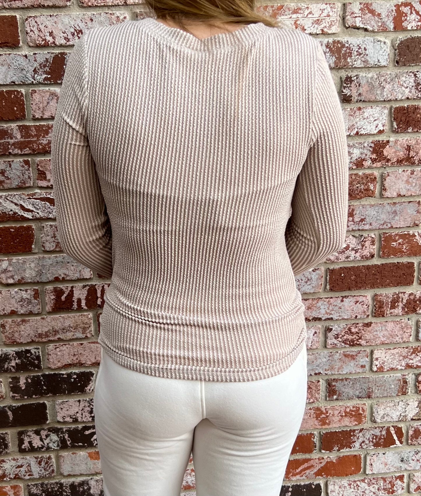 Textured Long Sleeve in Ash Mocha