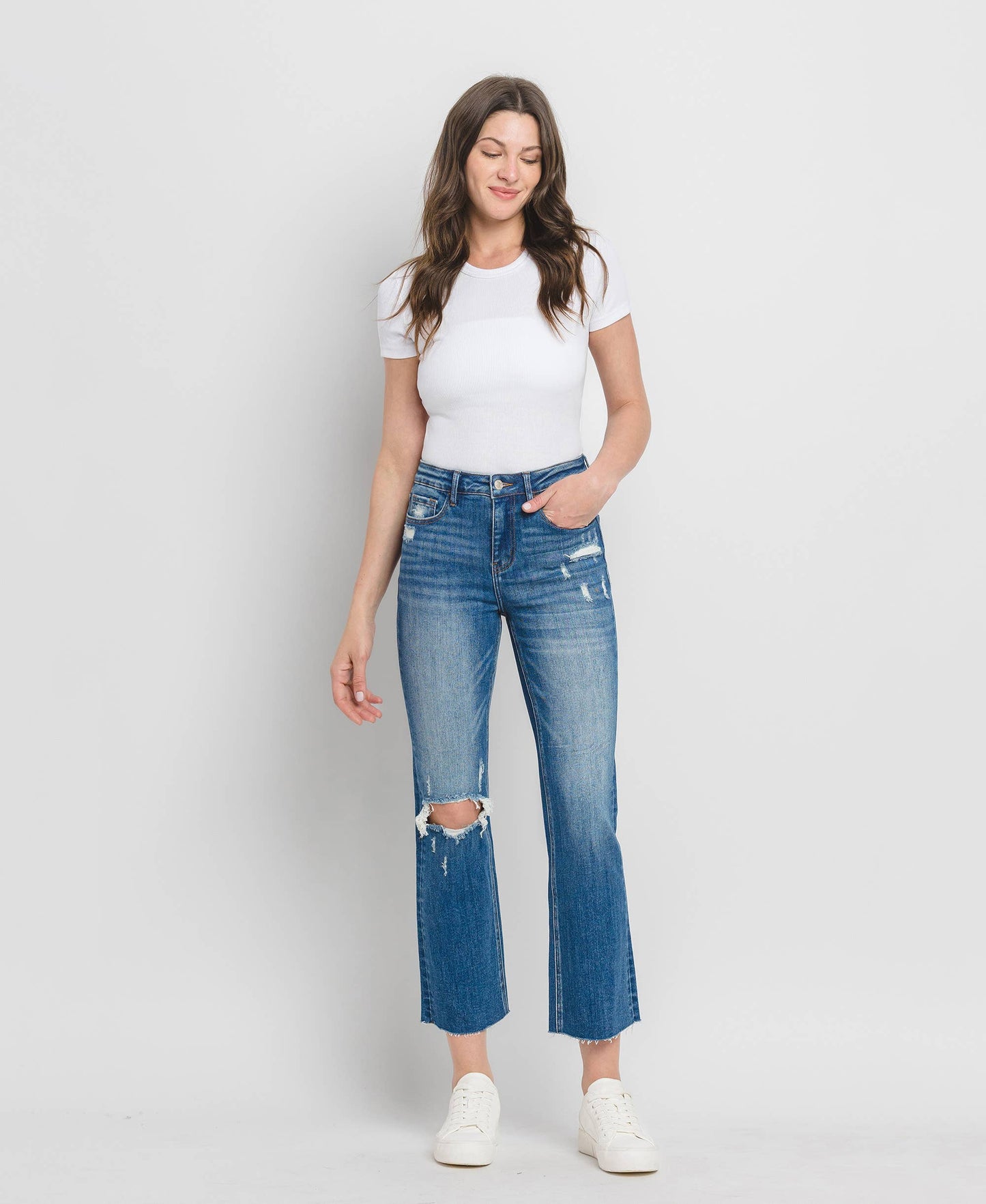High Rise Kick Flare Denim