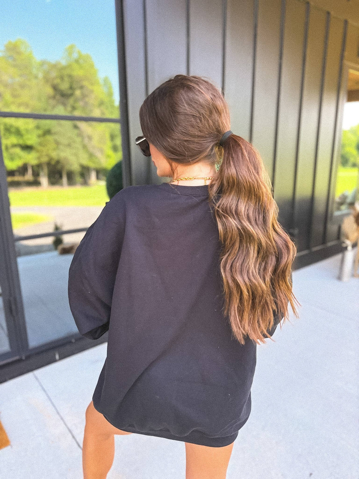 Graphic - Boo Striped Split Neck