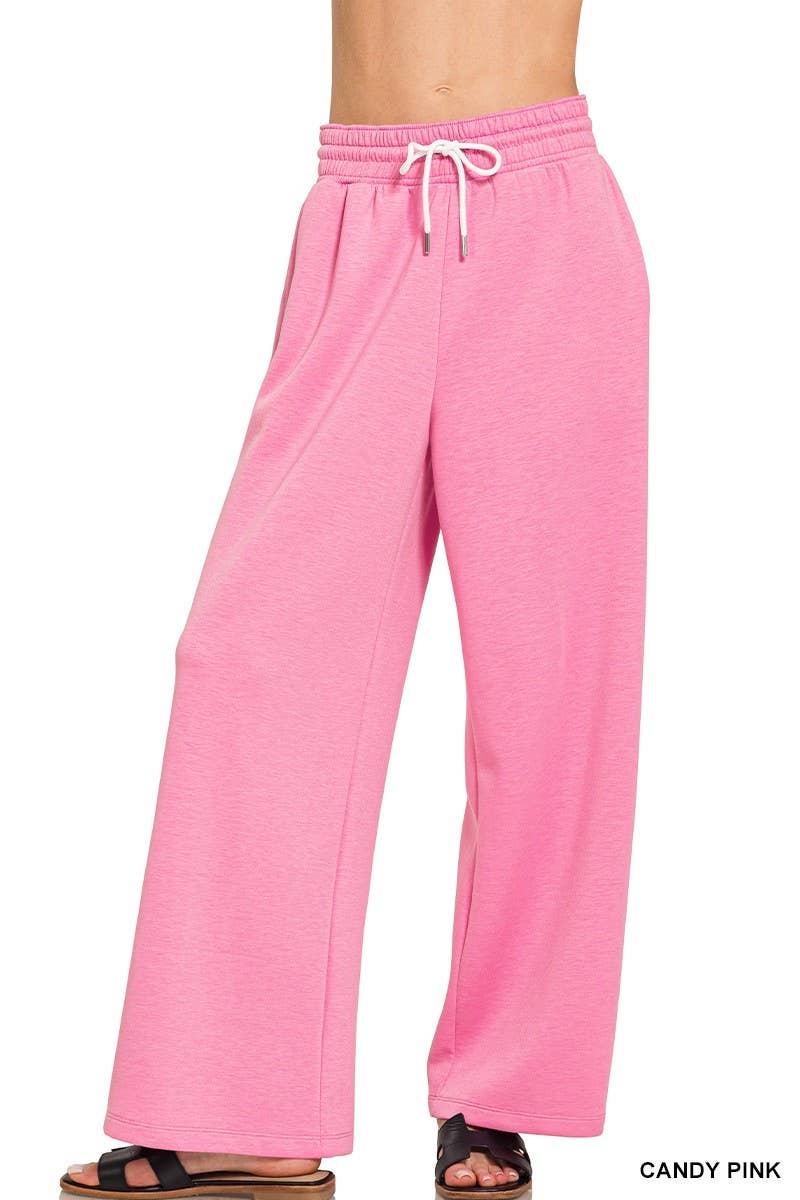 Scuba Drawstring Pants in Pink