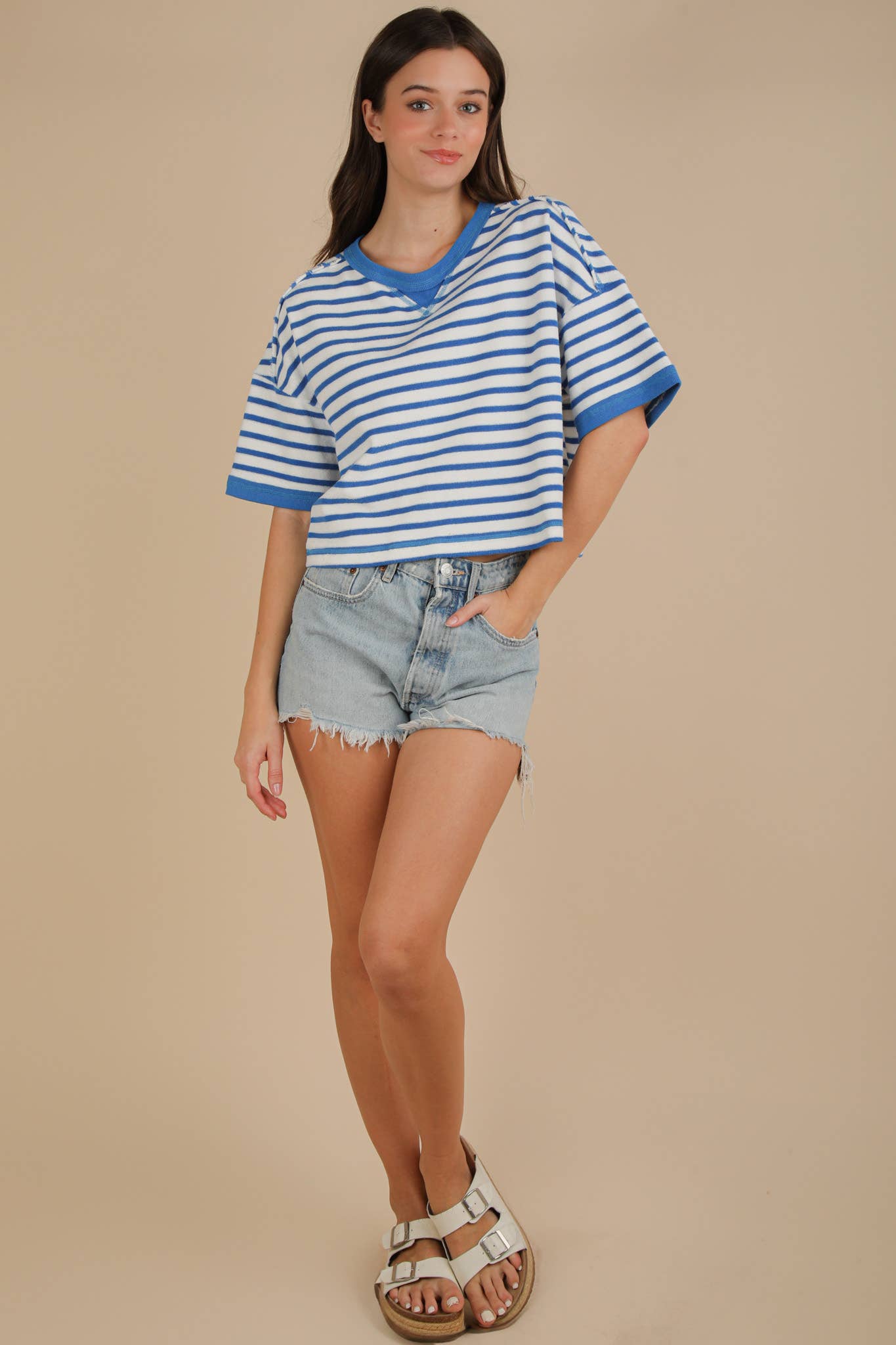 Striped Casual Top in Blue