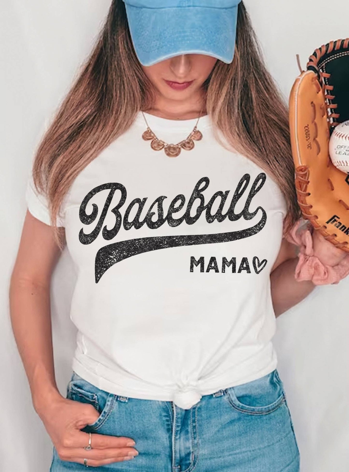 Graphic - Baseball Mama in White