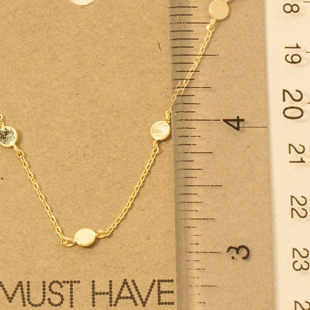 Dainty Circle Disc Necklace in Gold