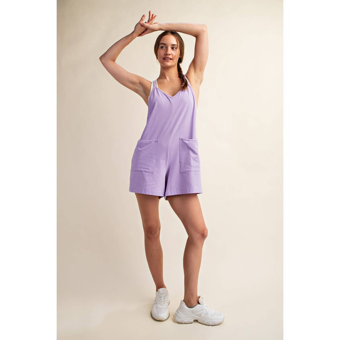 Sleeveless Romper in Lilac
