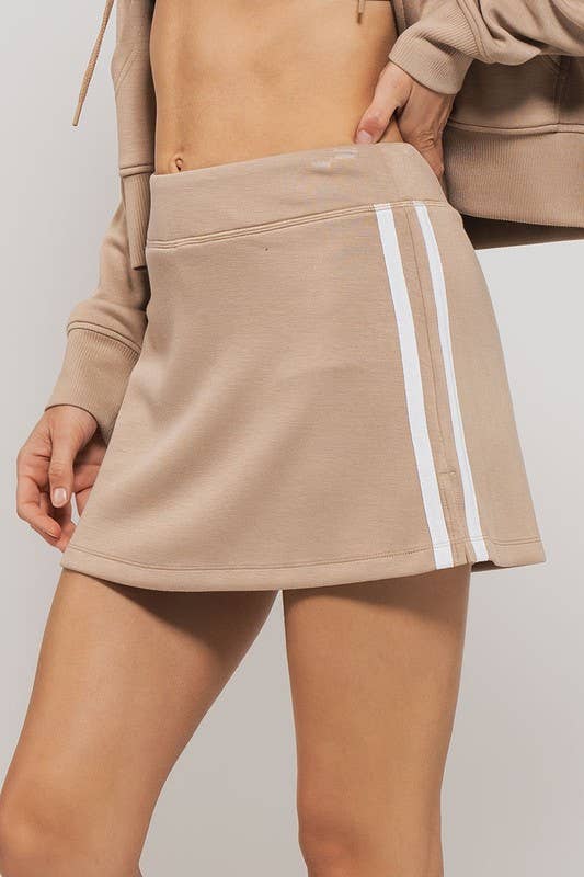 Athletic Sweat Skort in Taupe
