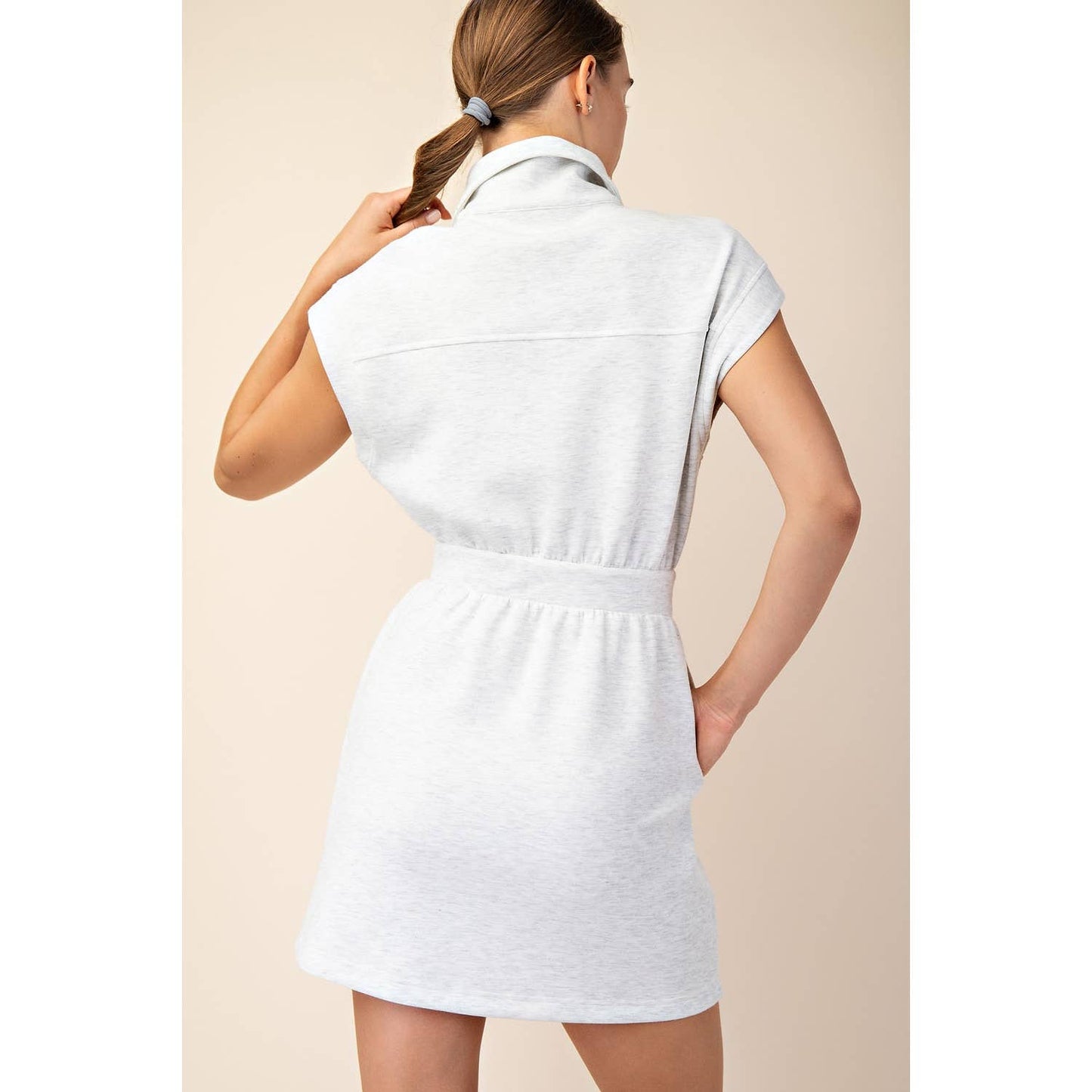 Modal Scuba Mini Dress in Light Grey