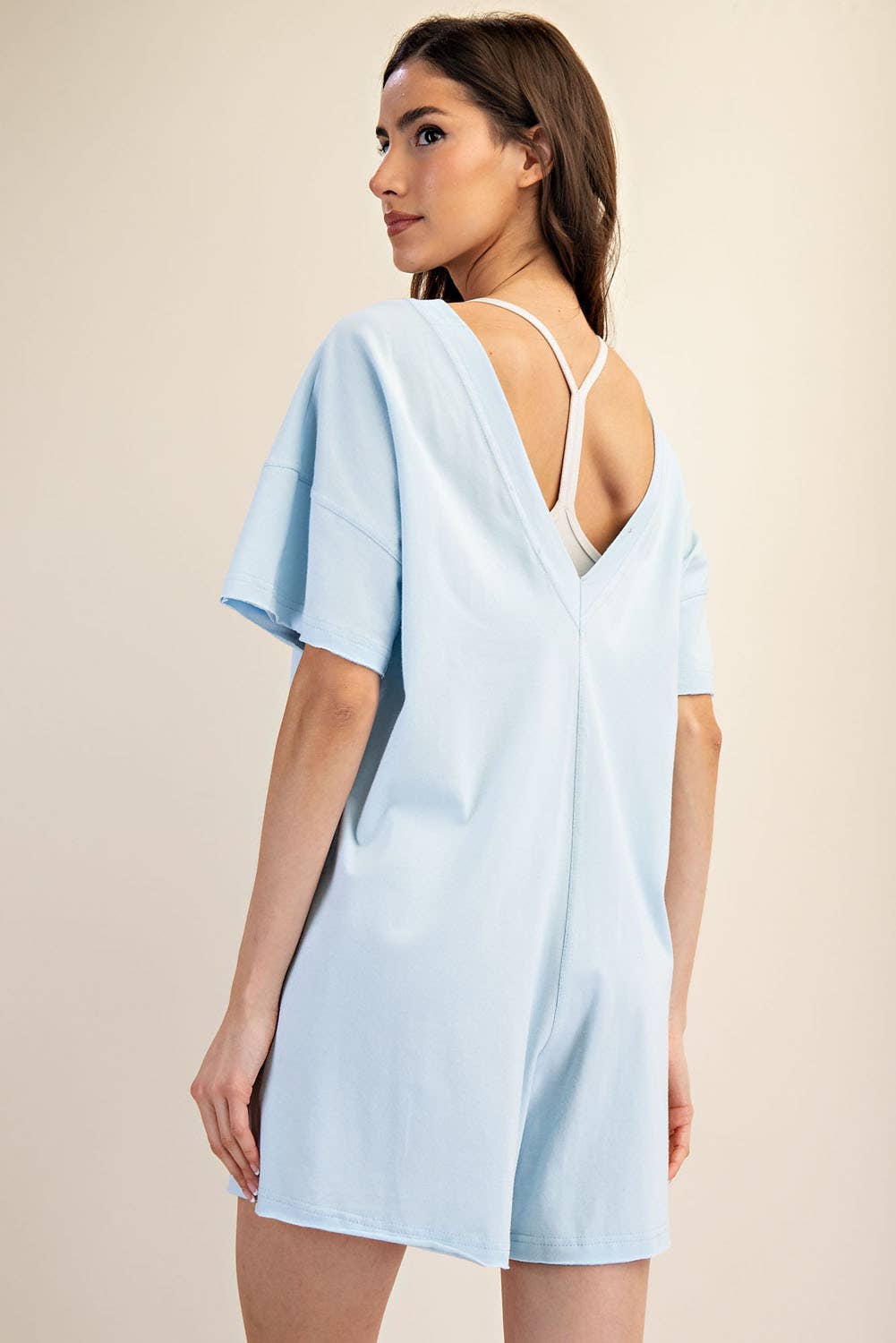 Summer Tee Romper in Ice Blue