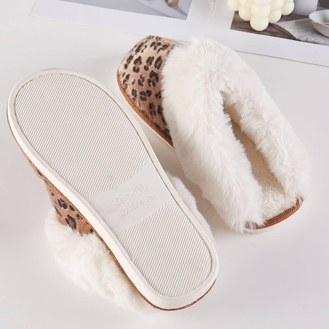 Leopard Faux Fur Slippers