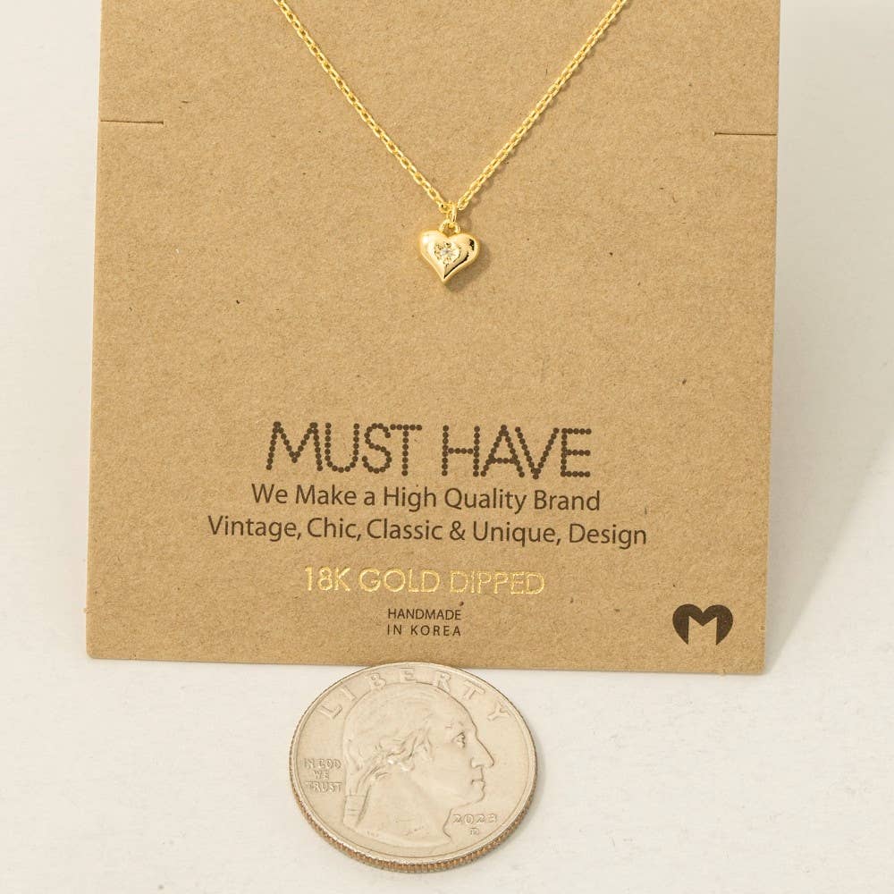 Gold Dipped Mini Heart Necklace in Gold