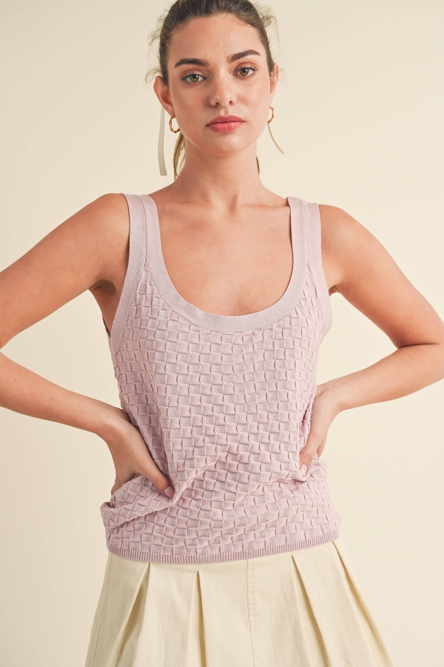LARGE - Knit Tank in Pink
