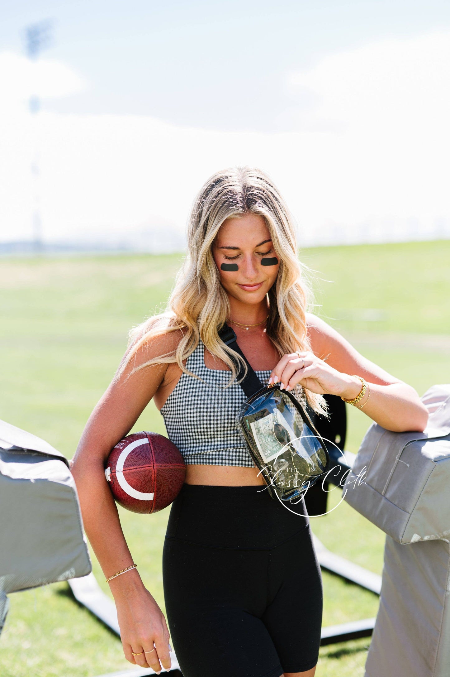 Clear Stadium Belt Bag in Black