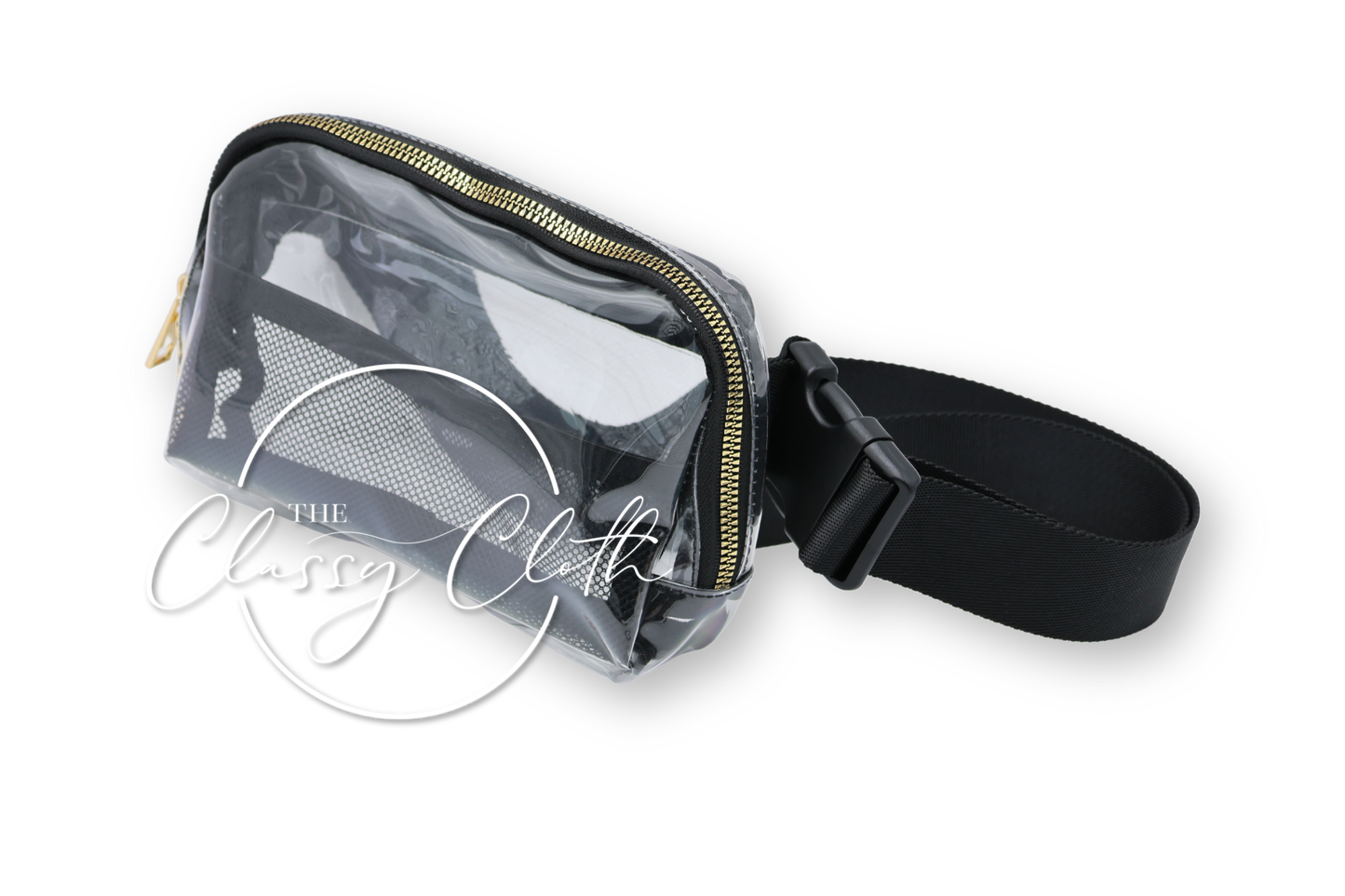 Clear Stadium Belt Bag in Black