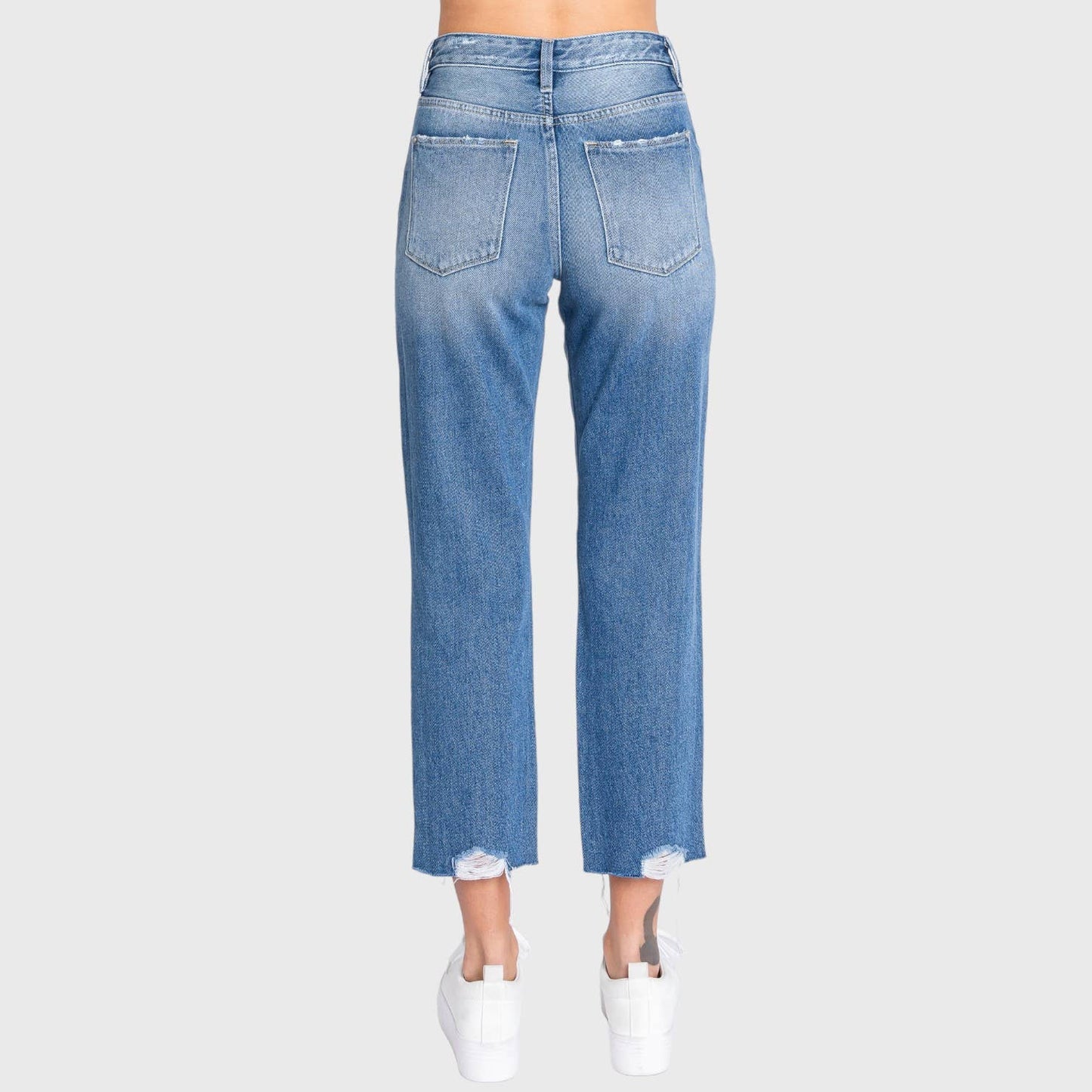 Distressed High Rise Vintage Mom Jeans