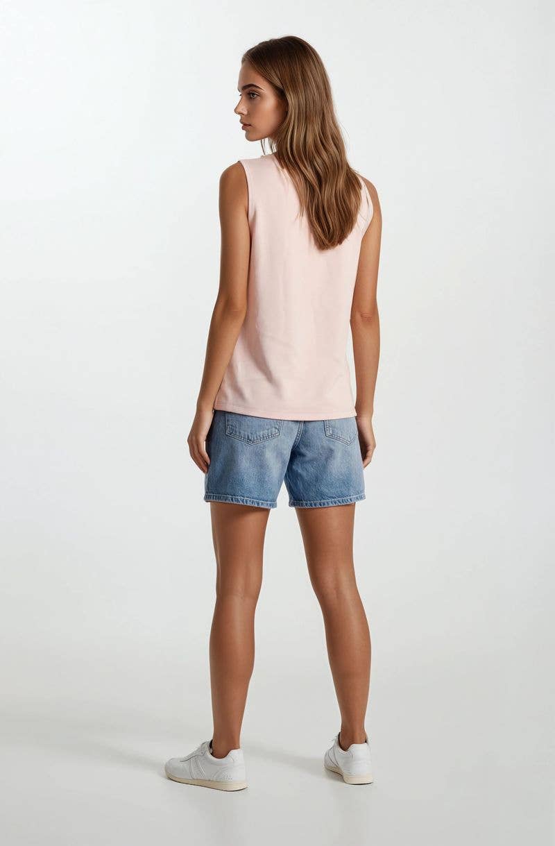 Brushed Modal Tank in Blush