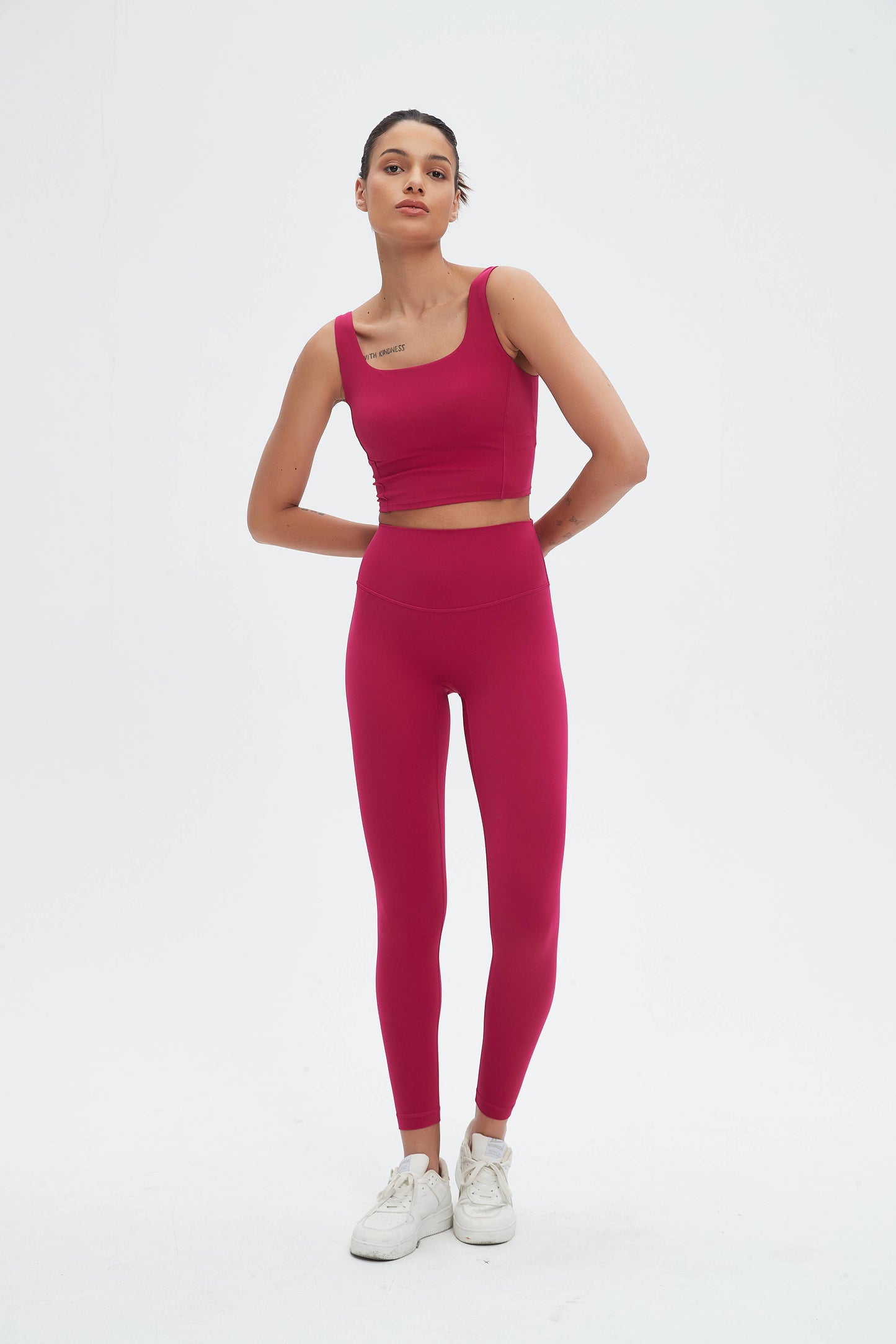 Grace U-Neck Molded Cup Tank Top in Wild Berry
