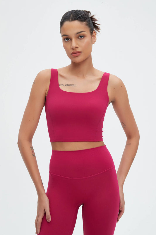 Grace U-Neck Molded Cup Tank Top in Wild Berry