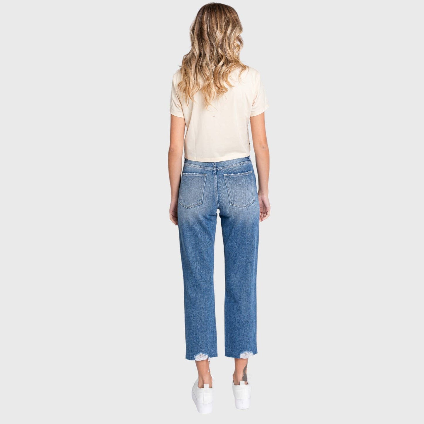 Distressed High Rise Vintage Mom Jeans