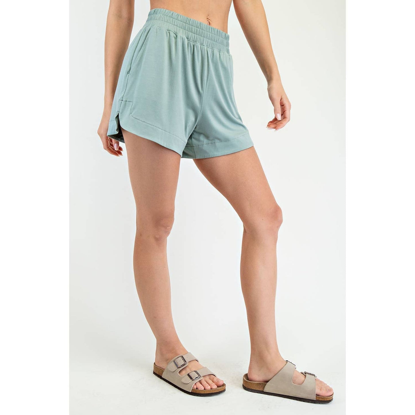 Modal Tulip Shorts in Moss Green