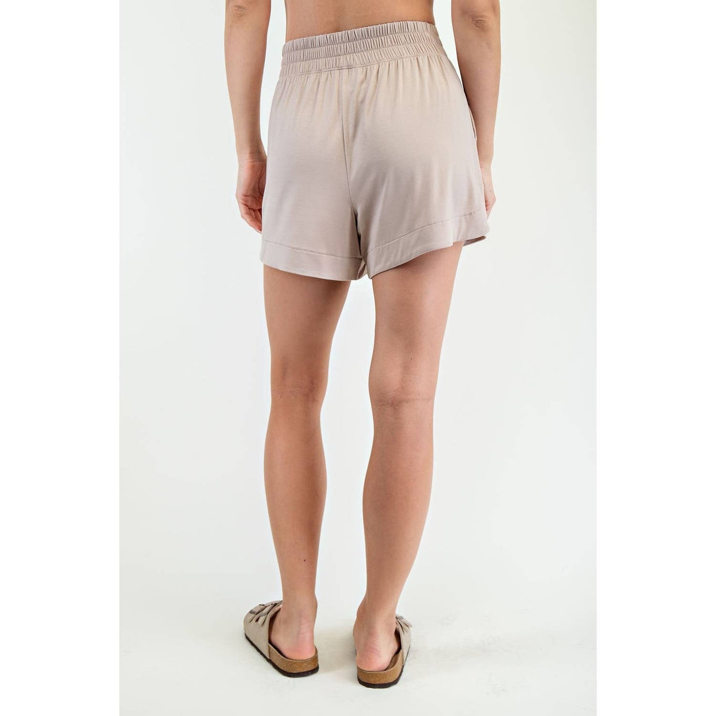 Modal Tulip Shorts in Taupe