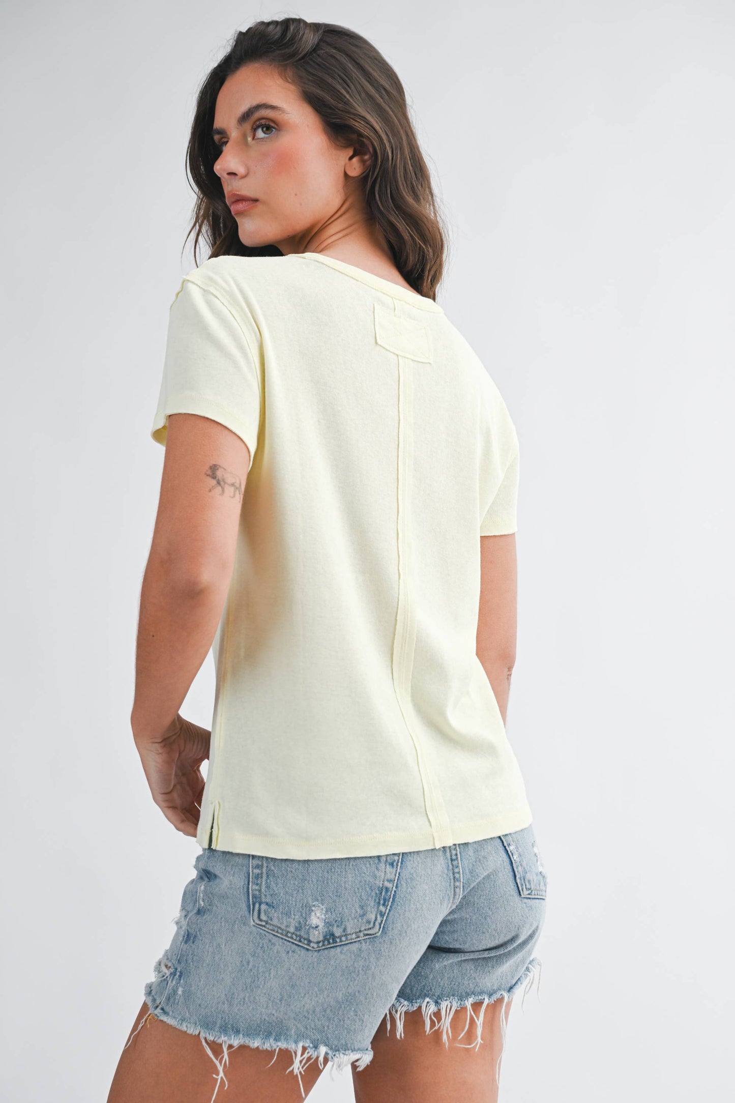 Soft Crewneck Tee in Butter Yellow