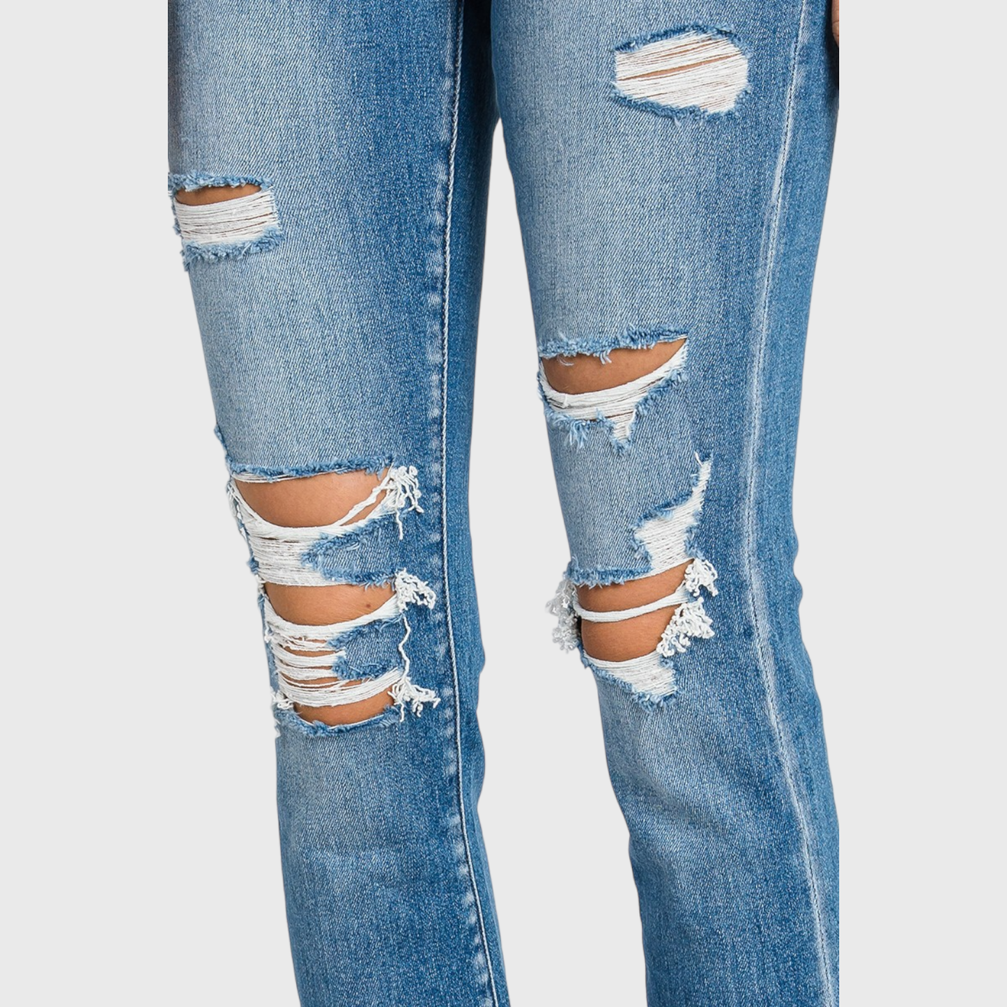 Mid-Rise Slim Straight Denim