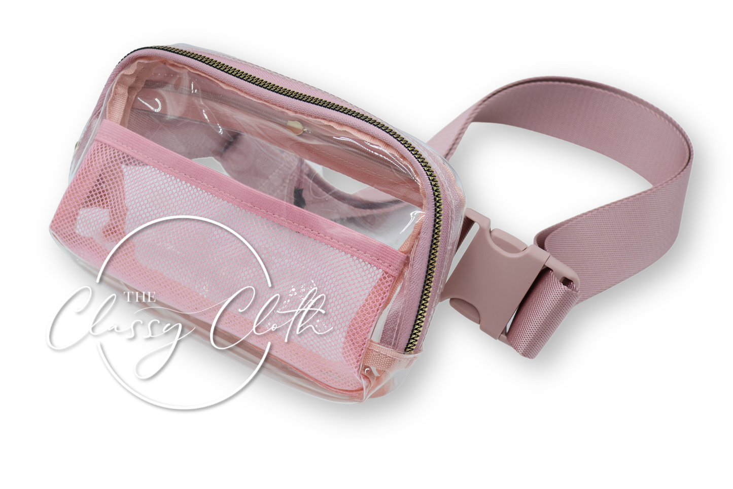 Clear Stadium Belt Bag in Blush