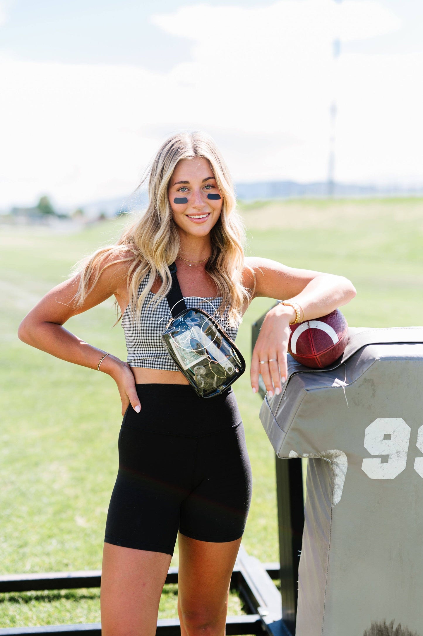 Clear Stadium Belt Bag in Black