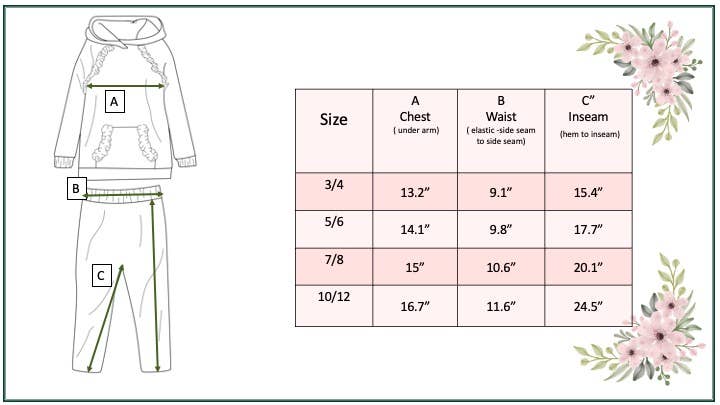 Kids Ruffle Hoodie & Rainbow Stripe Leggings Set
