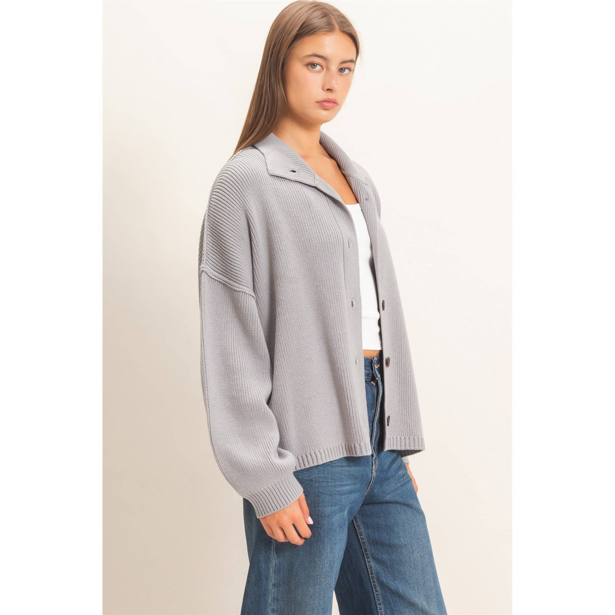 Oversized Cardigan in Gray