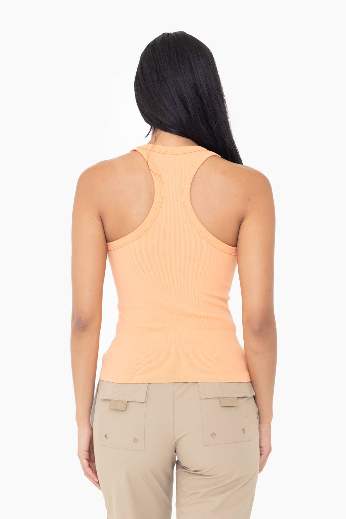 Seamless Ribbed Racerback Tank in Dusty Orange
