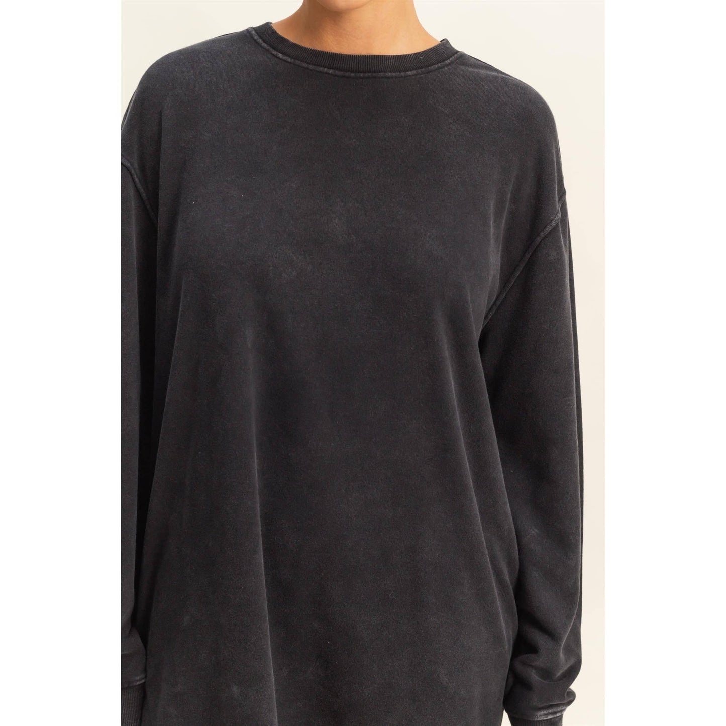 Oversized Sweatshirt Dress in Black