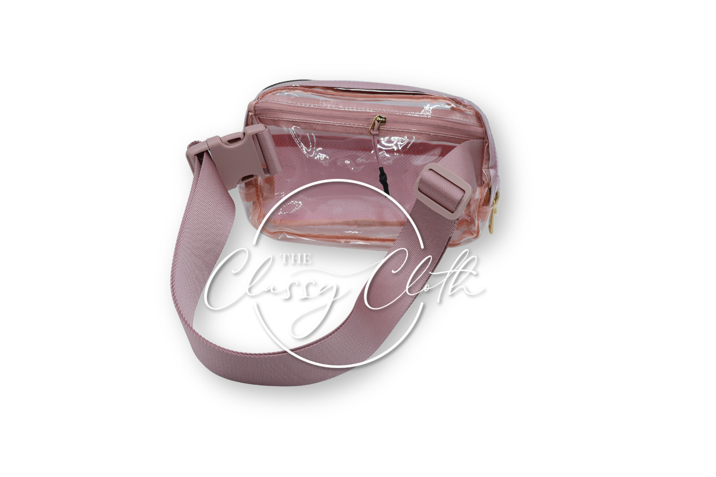 Clear Stadium Belt Bag in Blush