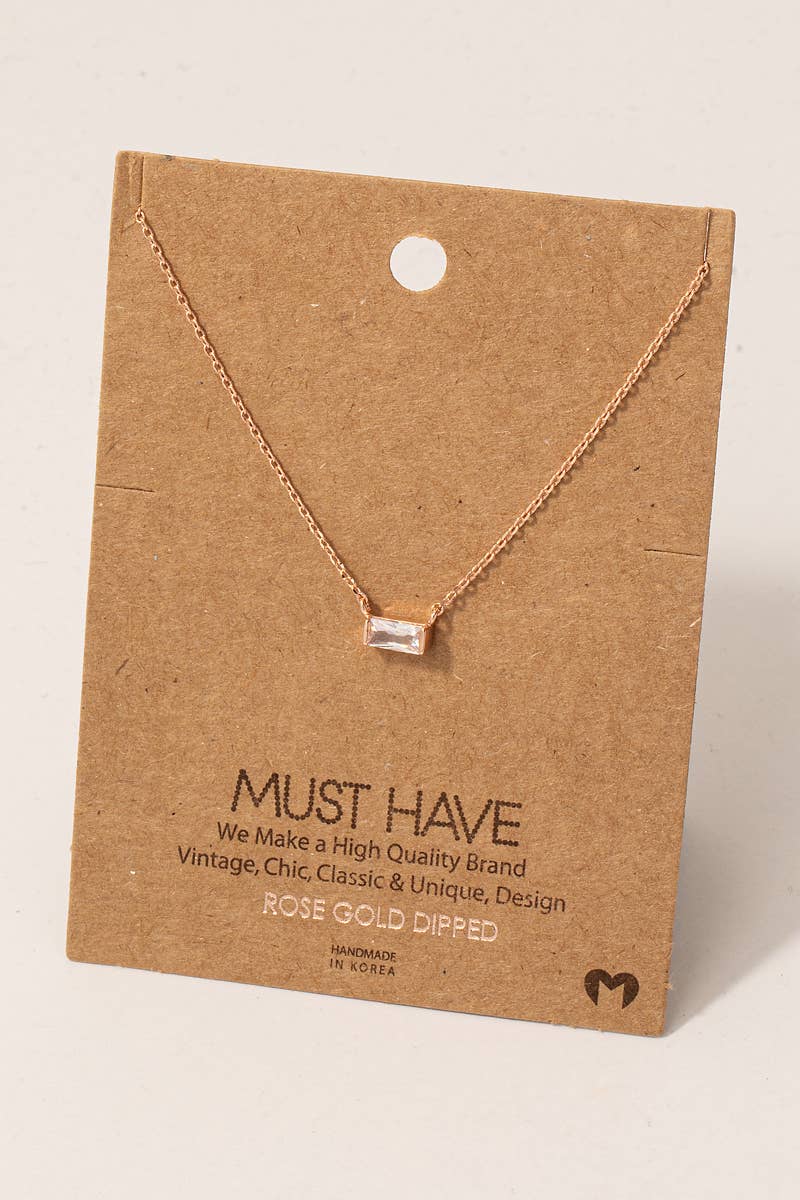 Mini Stud Rhinestone Necklace in Silver