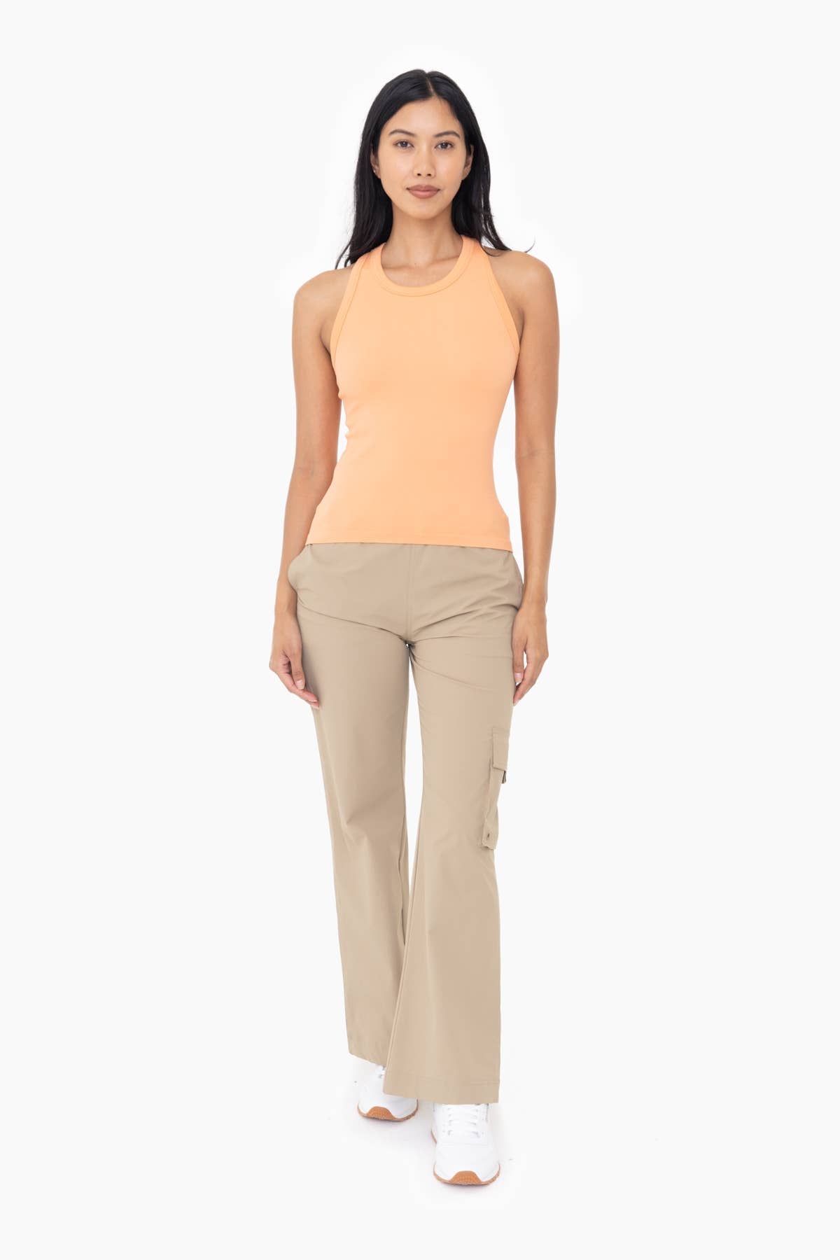 Seamless Ribbed Racerback Tank in Dusty Orange