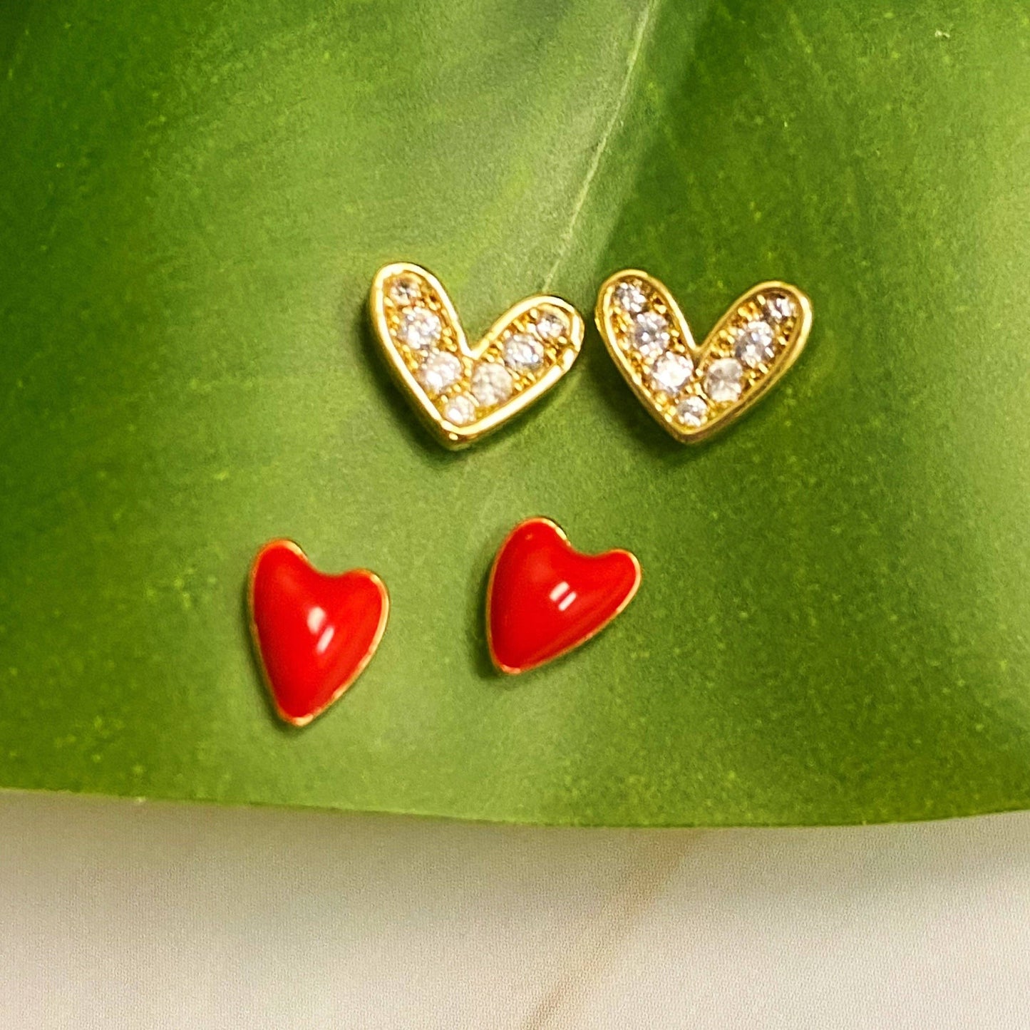 Red Heart Earring Set