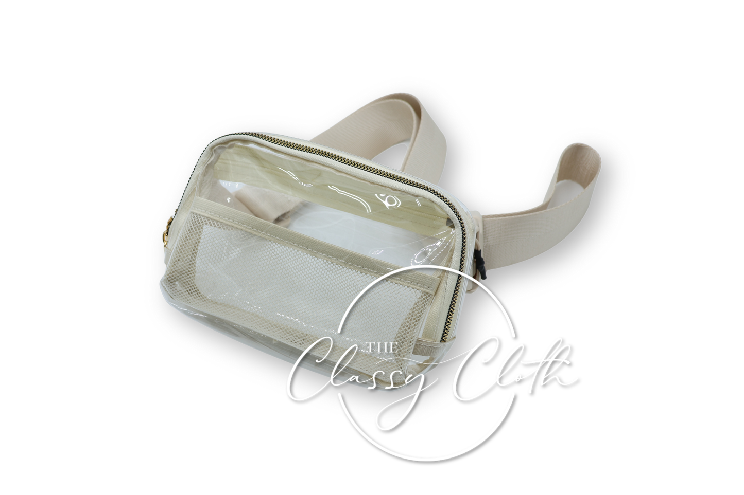 Clear Stadium Belt Bag in Beige