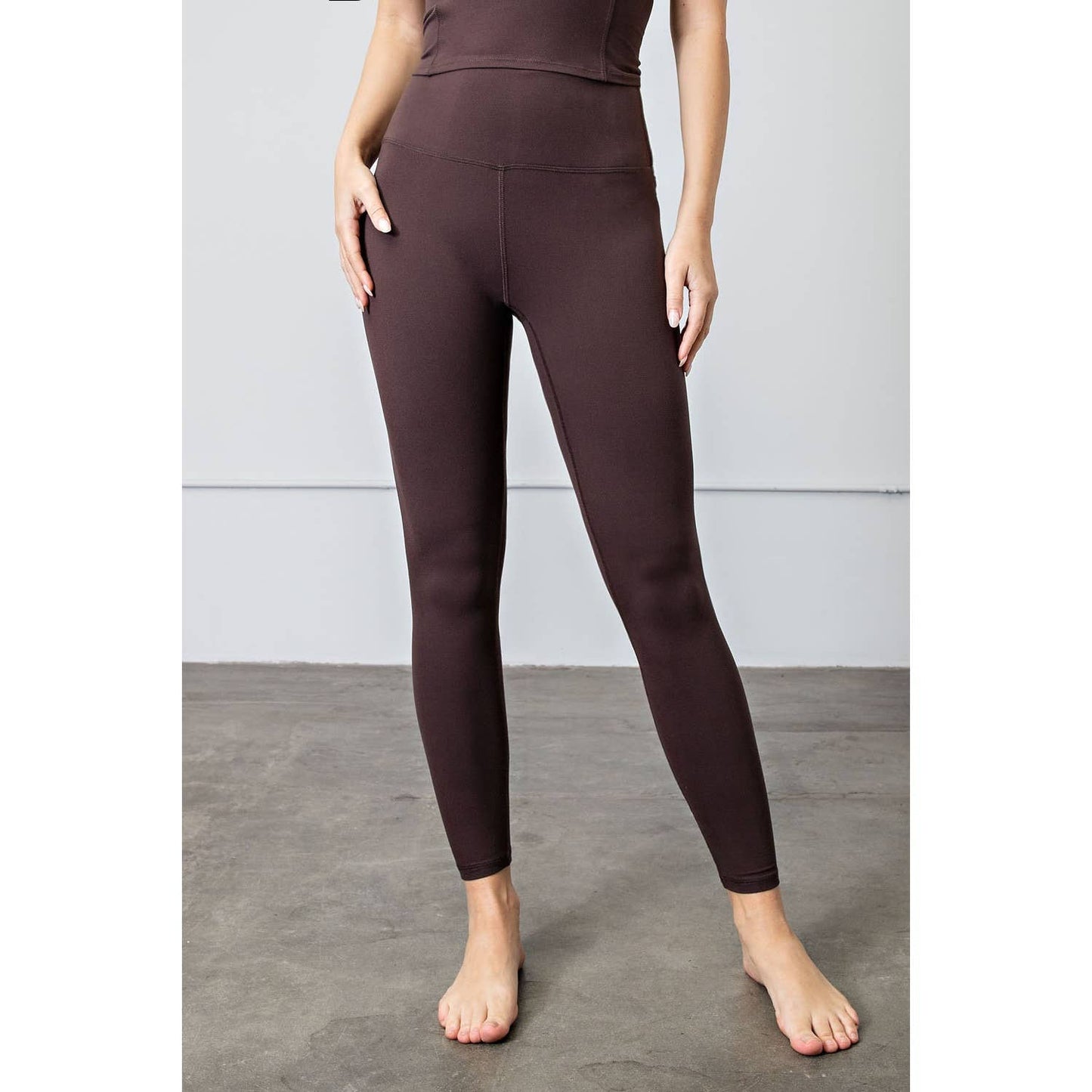 Basic Butter Soft Full Length Leggings in Espresso