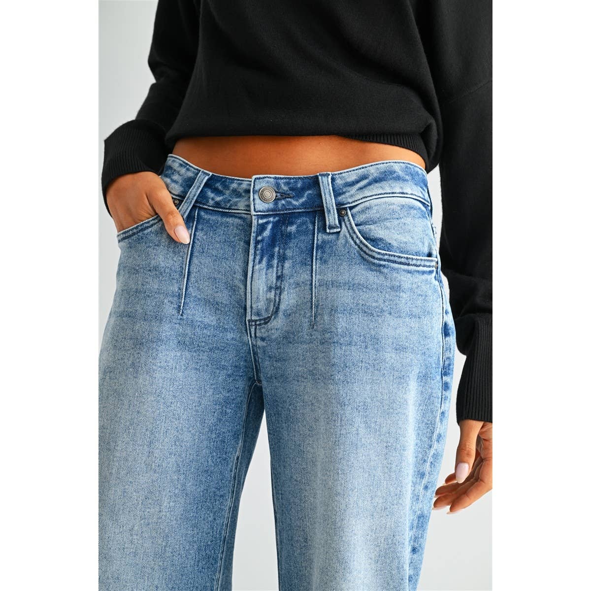 Low Rise Wide Ankle Denim
