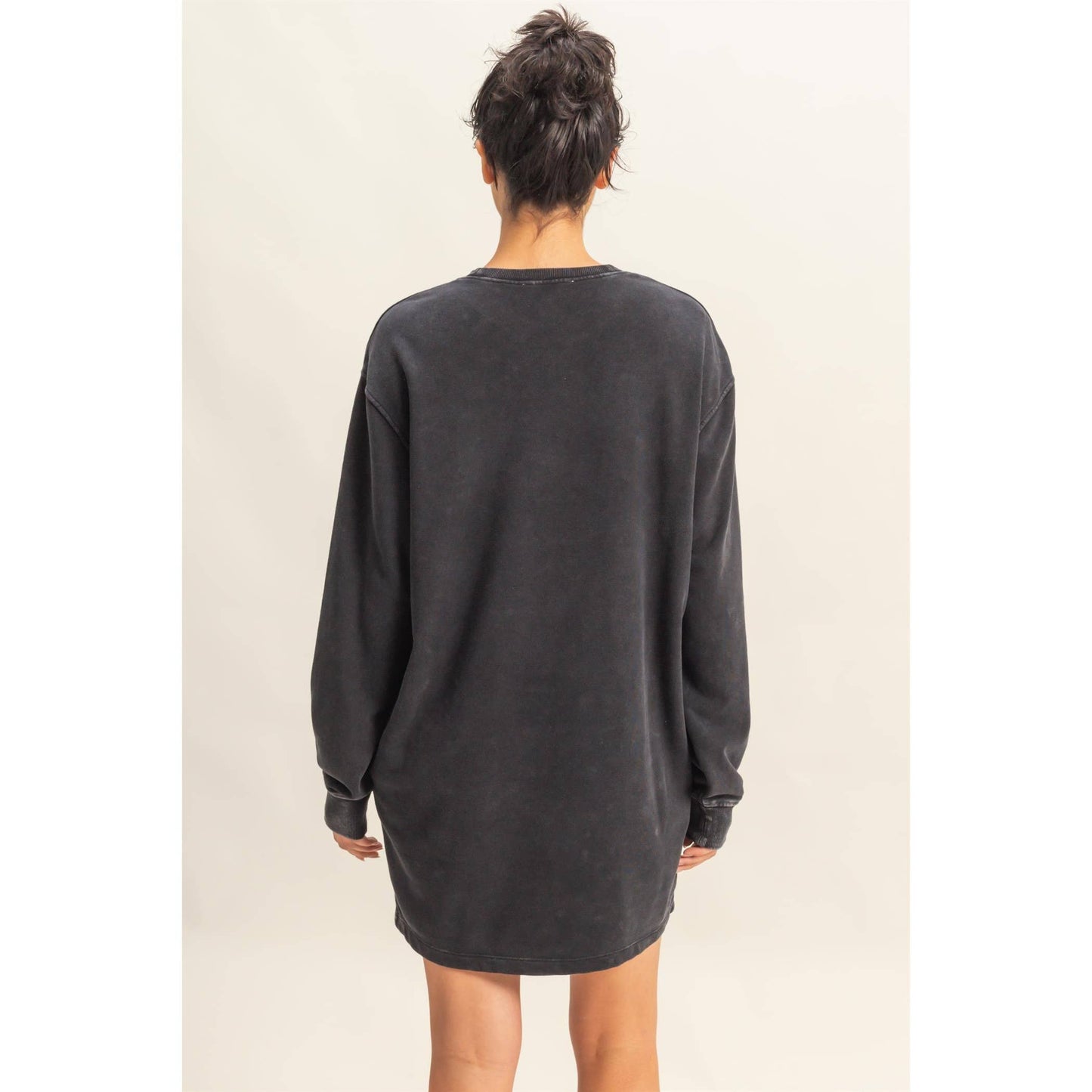 Oversized Sweatshirt Dress in Black